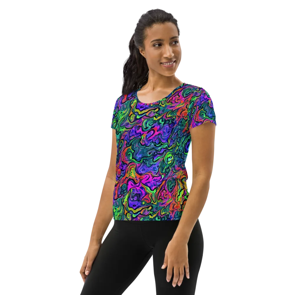 Colorquake on Women's Athletic T-Shirt — Left