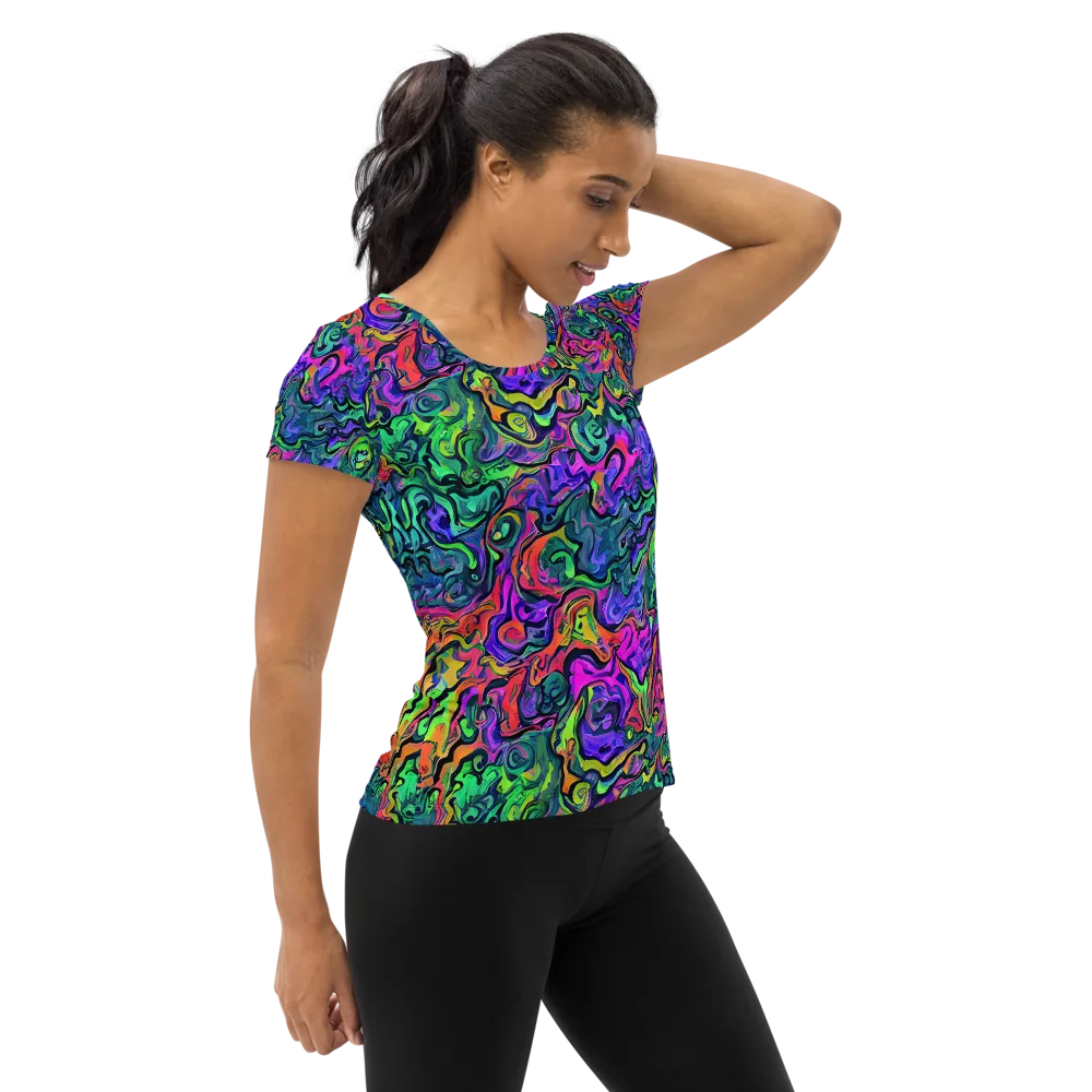 Colorquake on Women's Athletic T-Shirt — Right