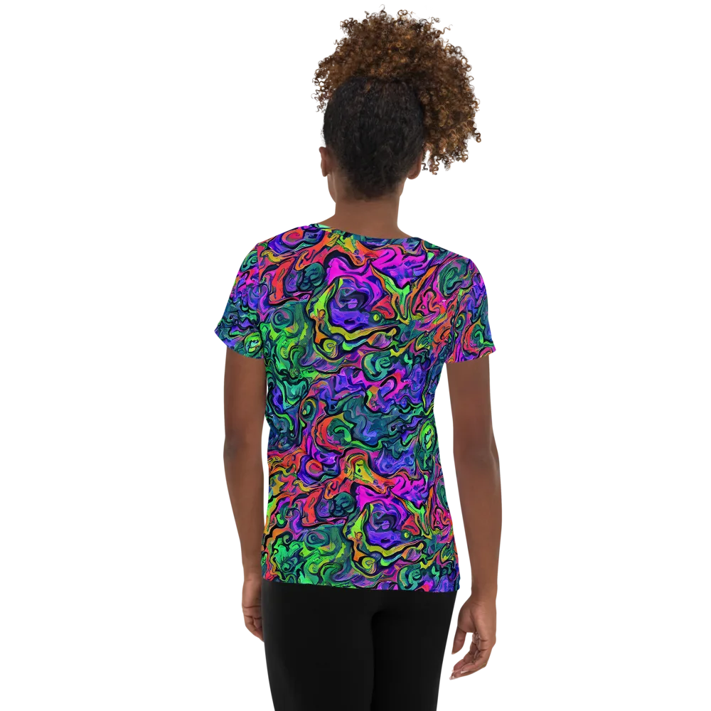 Colorquake on Women's Athletic T-Shirt — Back