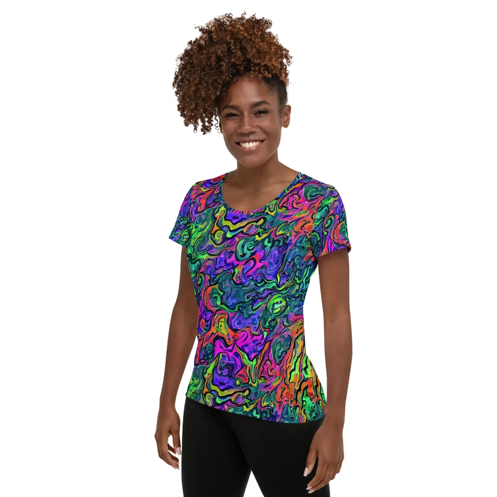 Colorquake on Women's Athletic T-Shirt — Left