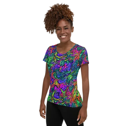 Colorquake on a Women's Athletic T-Shirt