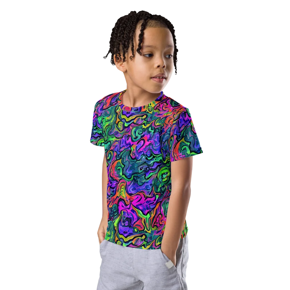 Colorquake on Kids Crew Neck T-Shirt — Left Front