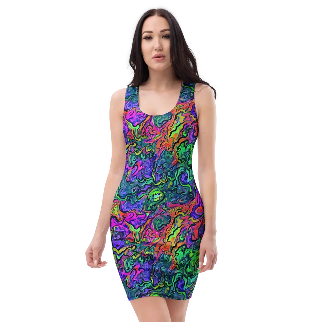 Colorquake on Bodycon Dress — Front