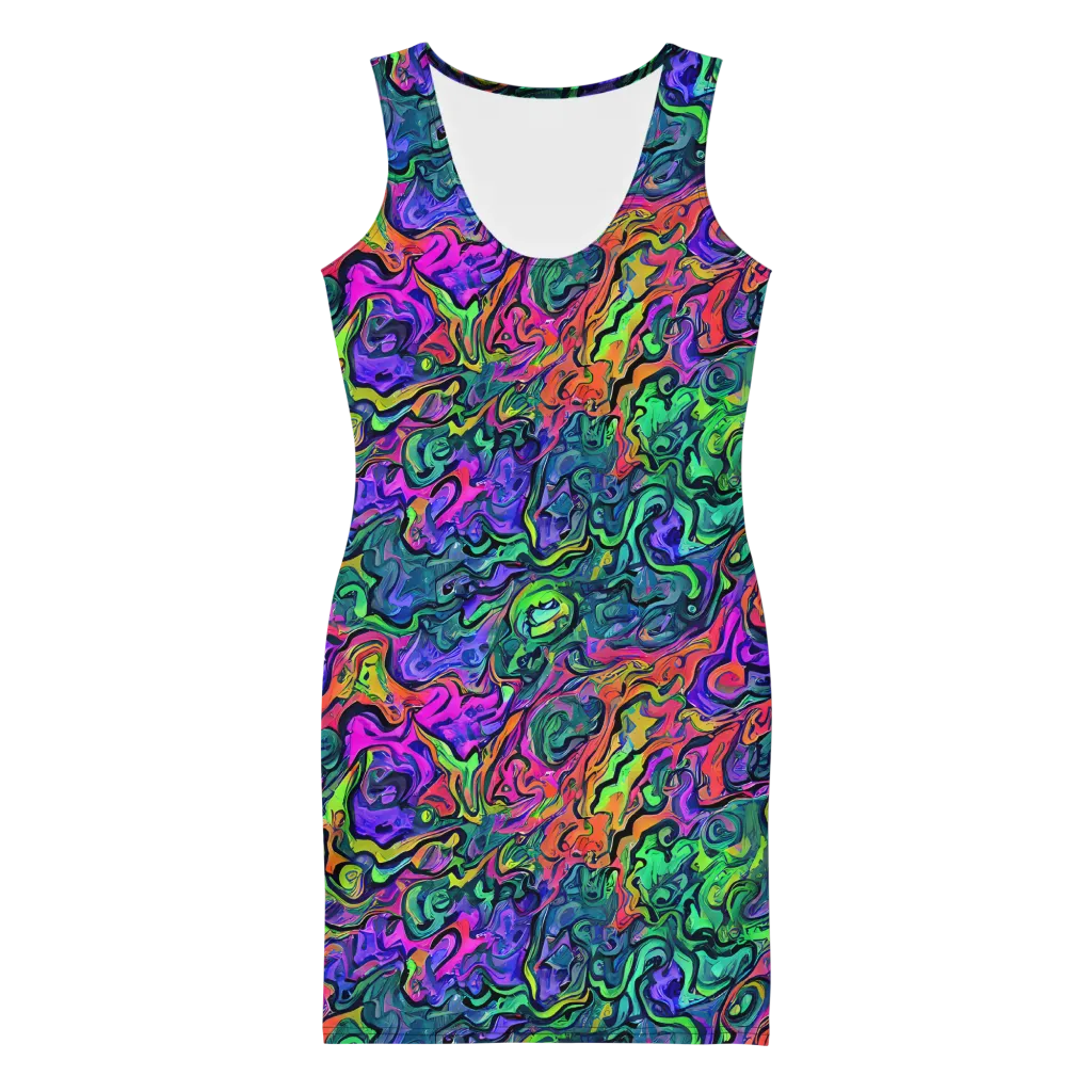 Colorquake on Bodycon Dress — Front