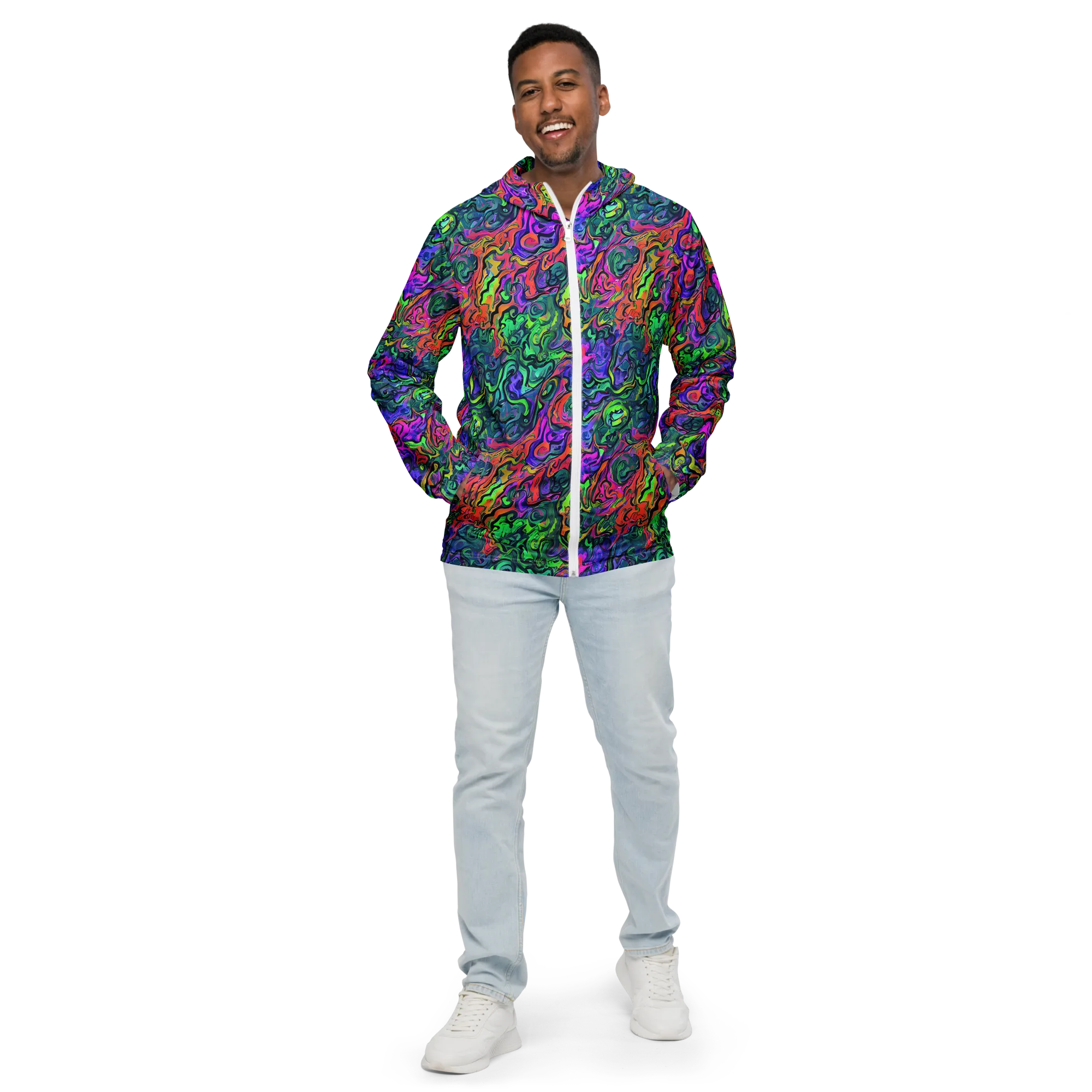 Colorquake on Men's Windbreaker — Front
