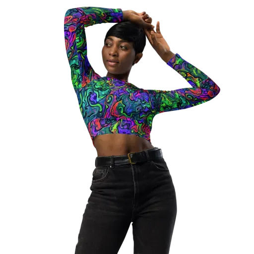 Colorquake on a Long Sleeve Crop Top