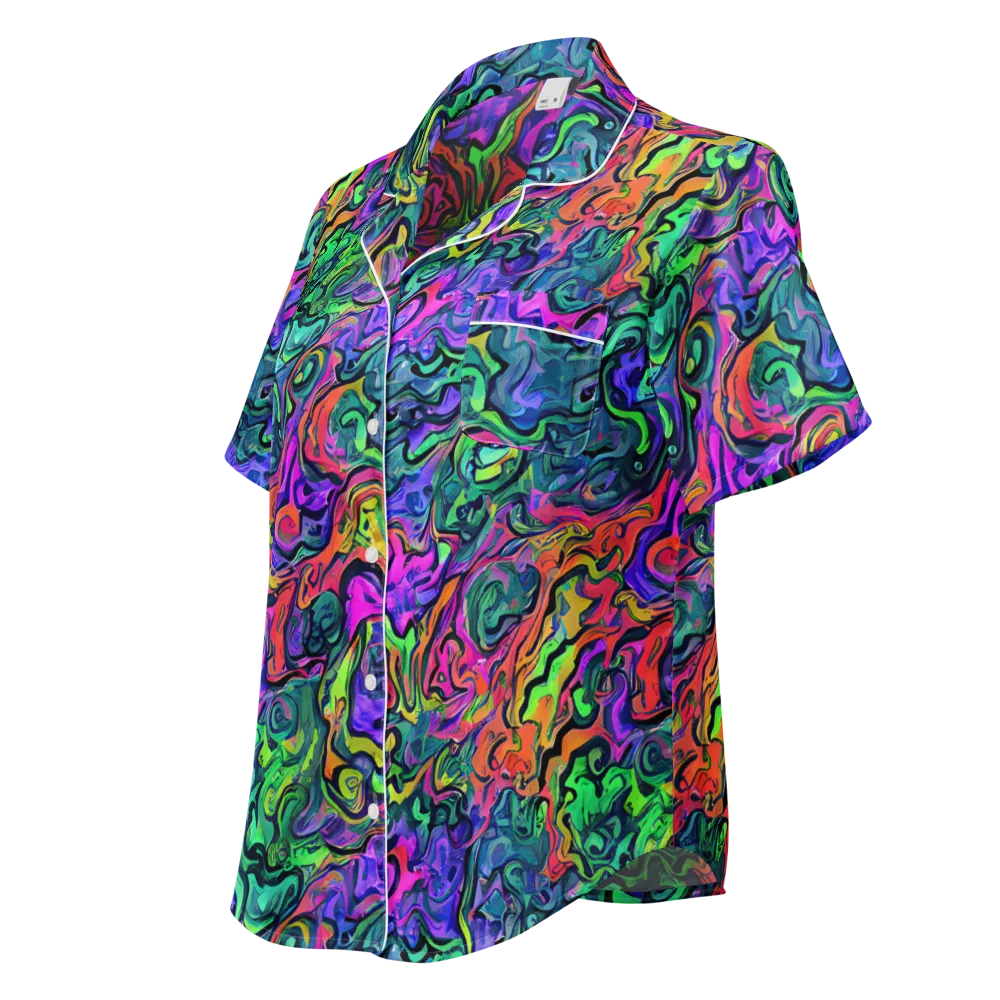 Colorquake on Women's Short Sleeve Pajama Top — Left Front