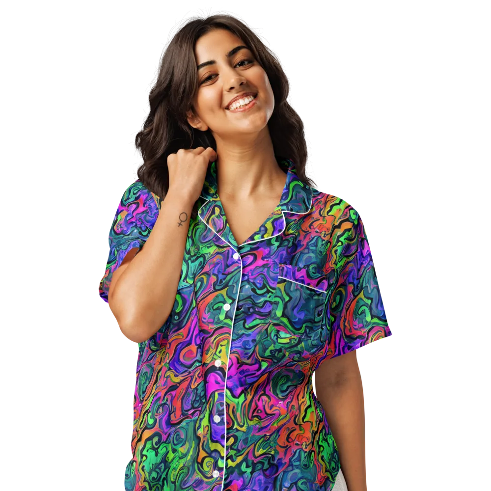 Colorquake on Women's Short Sleeve Pajama Top — Front