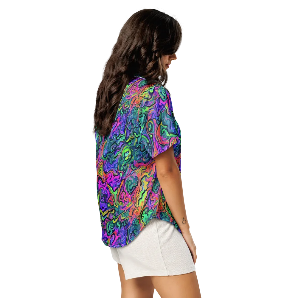 Colorquake on Women's Short Sleeve Pajama Top — Right Back