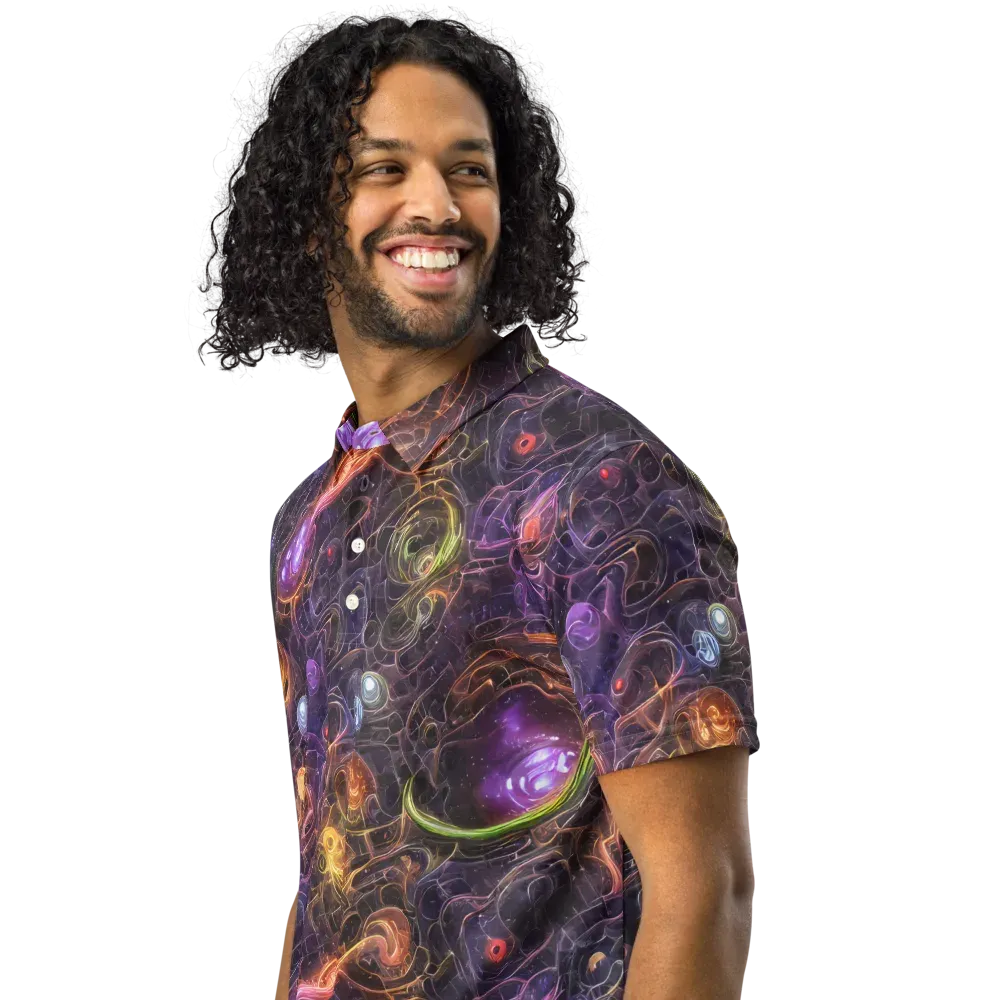 Luminous Gravity on Men's Slim Fit Polo Shirt — Left Front