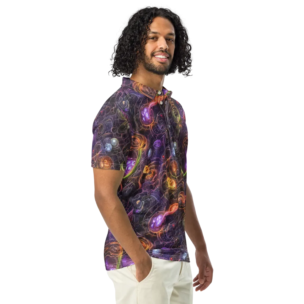 Luminous Gravity on Men's Slim Fit Polo Shirt — Right Front