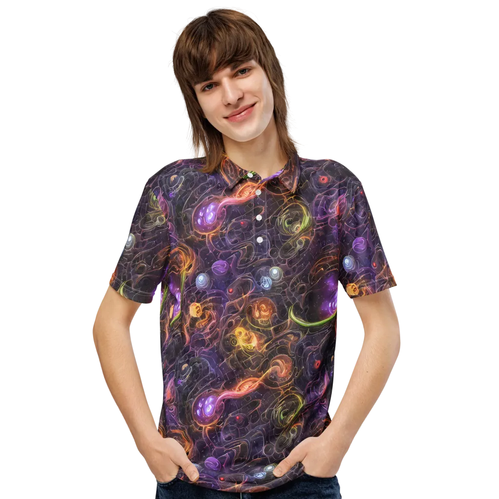 Luminous Gravity on Men's Slim Fit Polo Shirt — Front