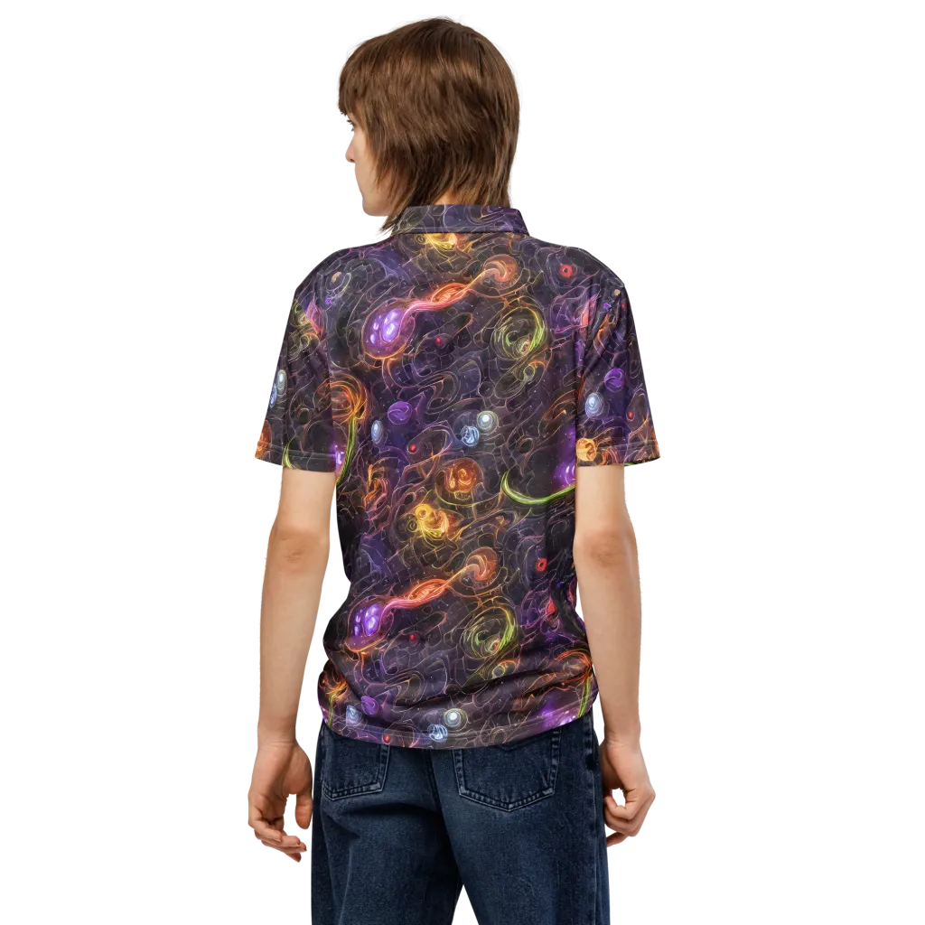 Luminous Gravity on Men's Slim Fit Polo Shirt — Back