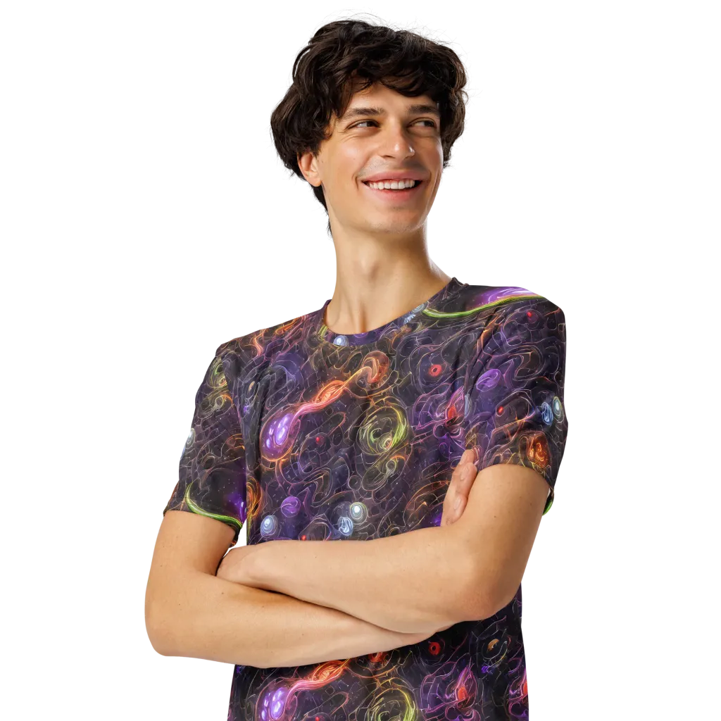 Luminous Gravity on Men's Crew Neck T-Shirt — Left Front