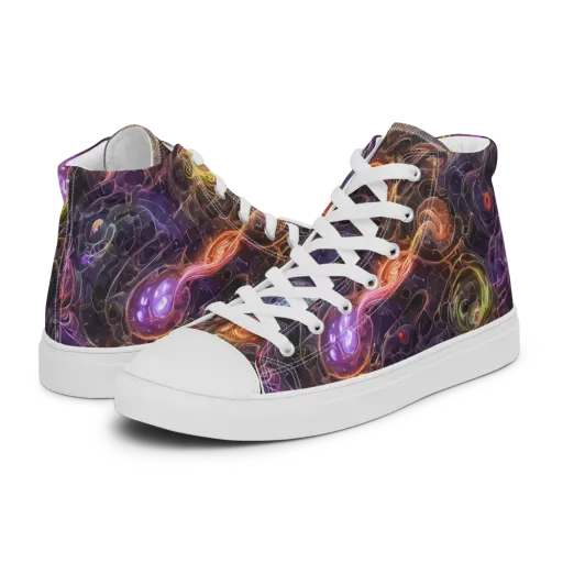 Luminous Gravity on a Men's High Top Canvas Shoes