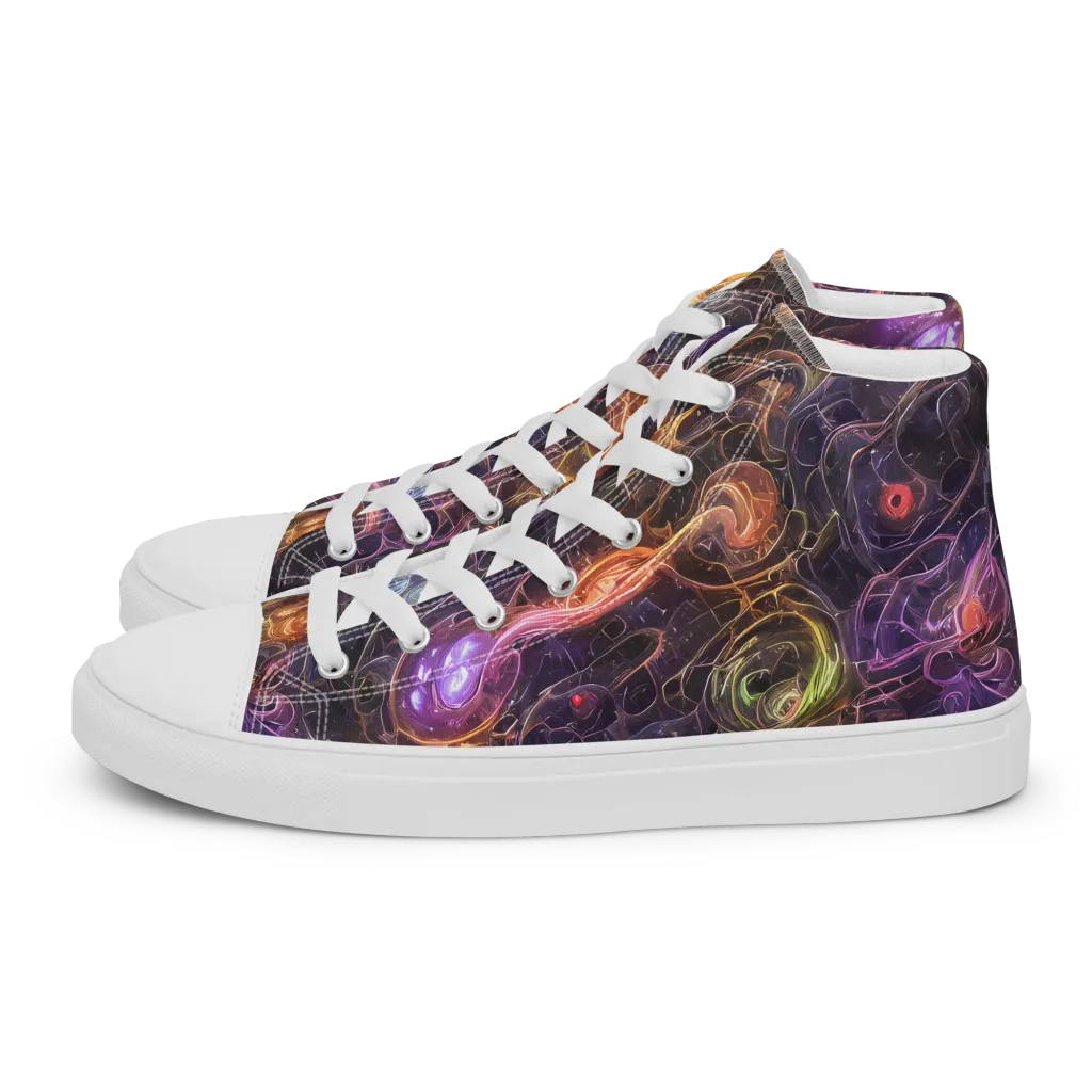 Luminous Gravity on Women's High Top Canvas Shoes — Left