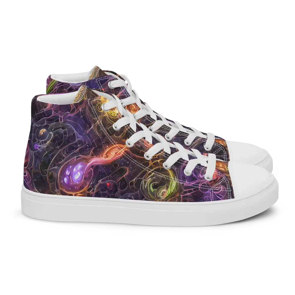 Luminous Gravity on Women's High Top Canvas Shoes — Right
