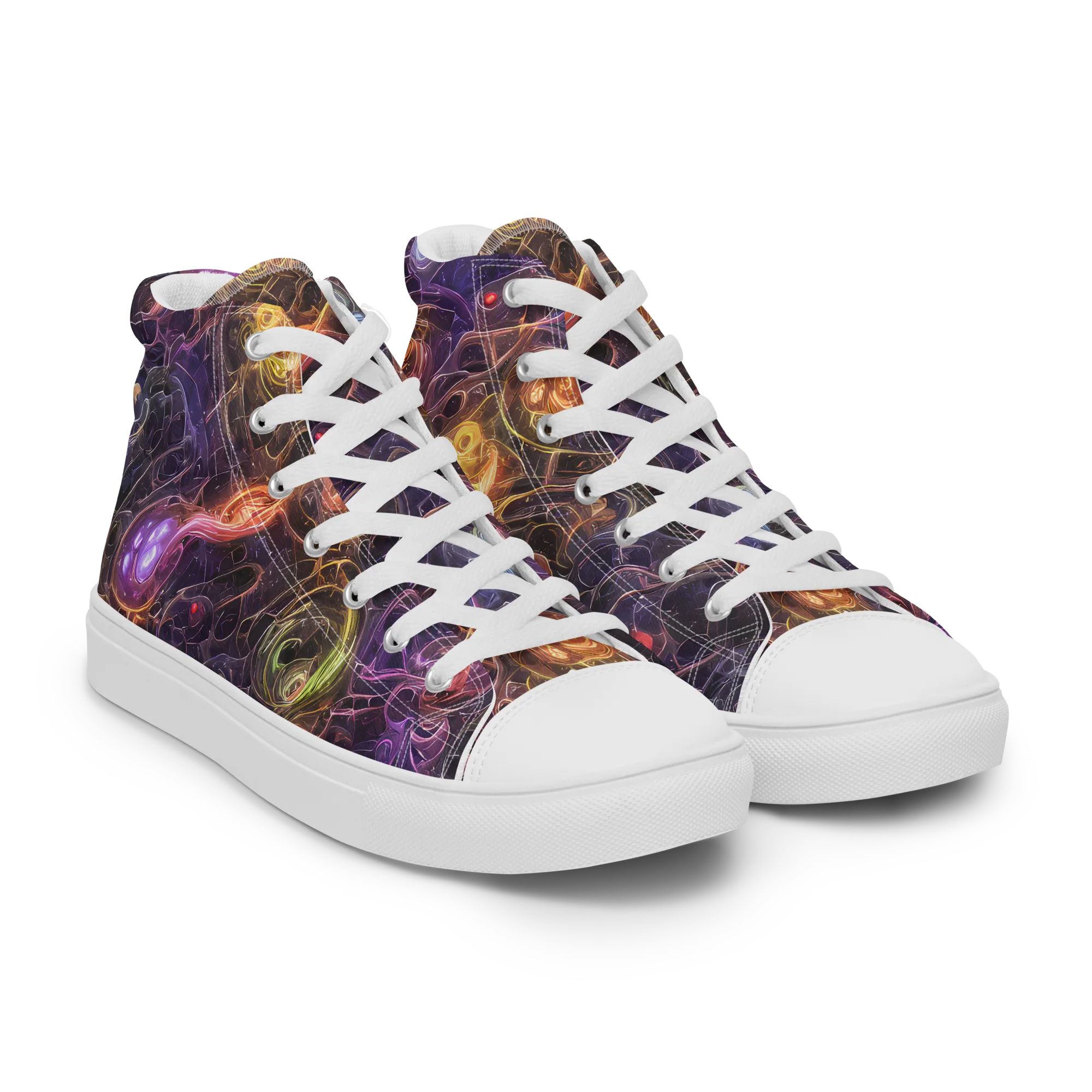 Luminous Gravity on Women's High Top Canvas Shoes — Right Front
