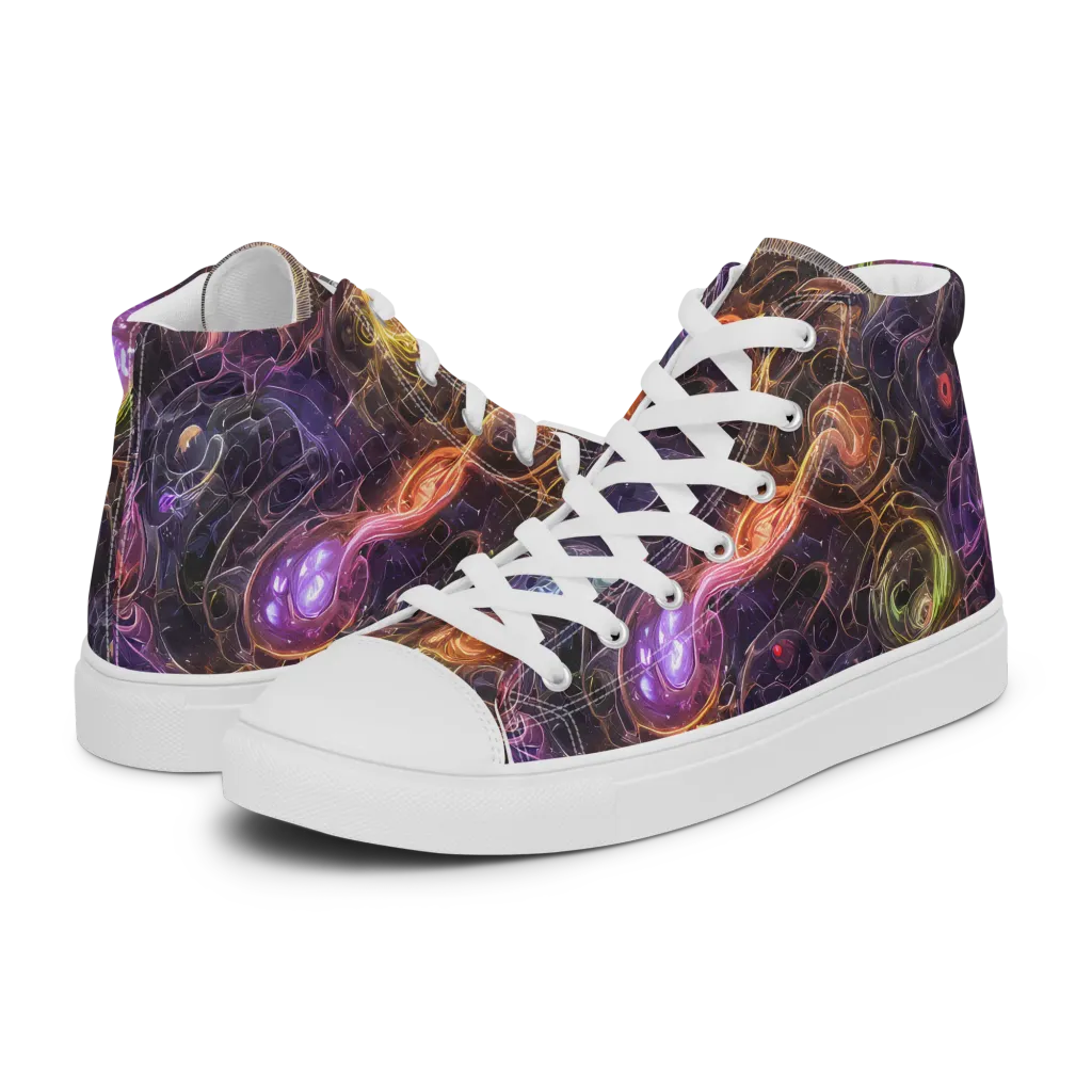 Luminous Gravity on Women's High Top Canvas Shoes — Left