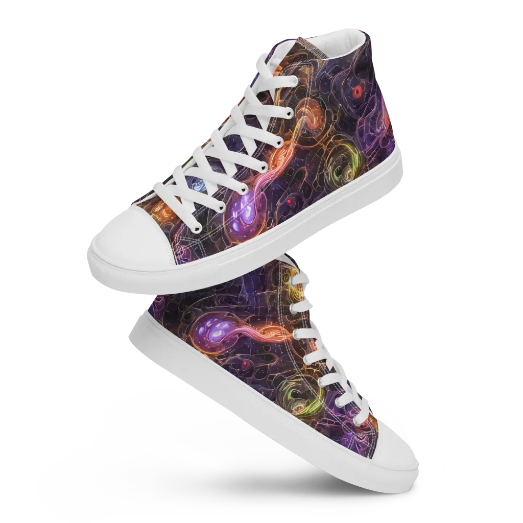 Luminous Gravity on Women's High Top Canvas Shoes — Front