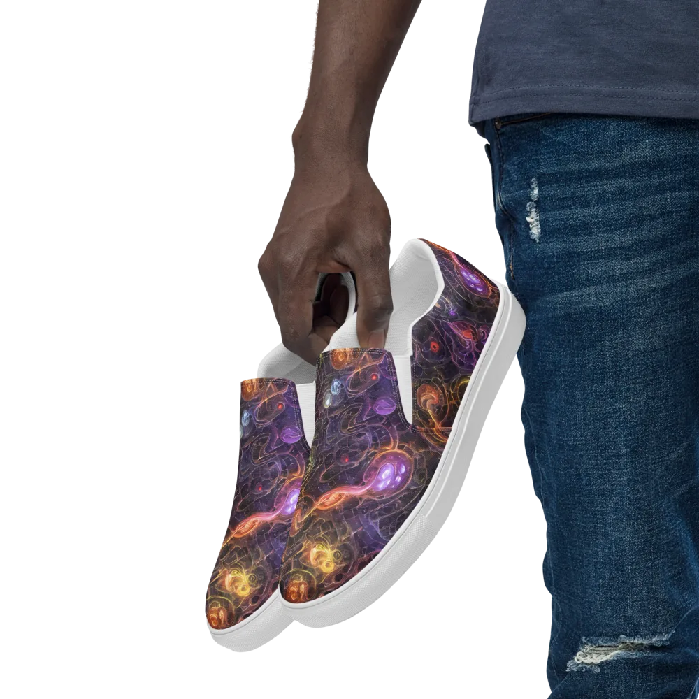 Luminous Gravity on Men's Slip-On Canvas Shoes — Left Front