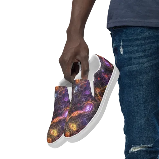 Luminous Gravity on a Men's Slip-On Canvas Shoes