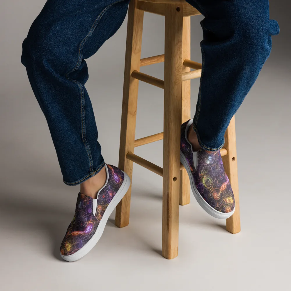 Luminous Gravity on Men's Slip-On Canvas Shoes — Front