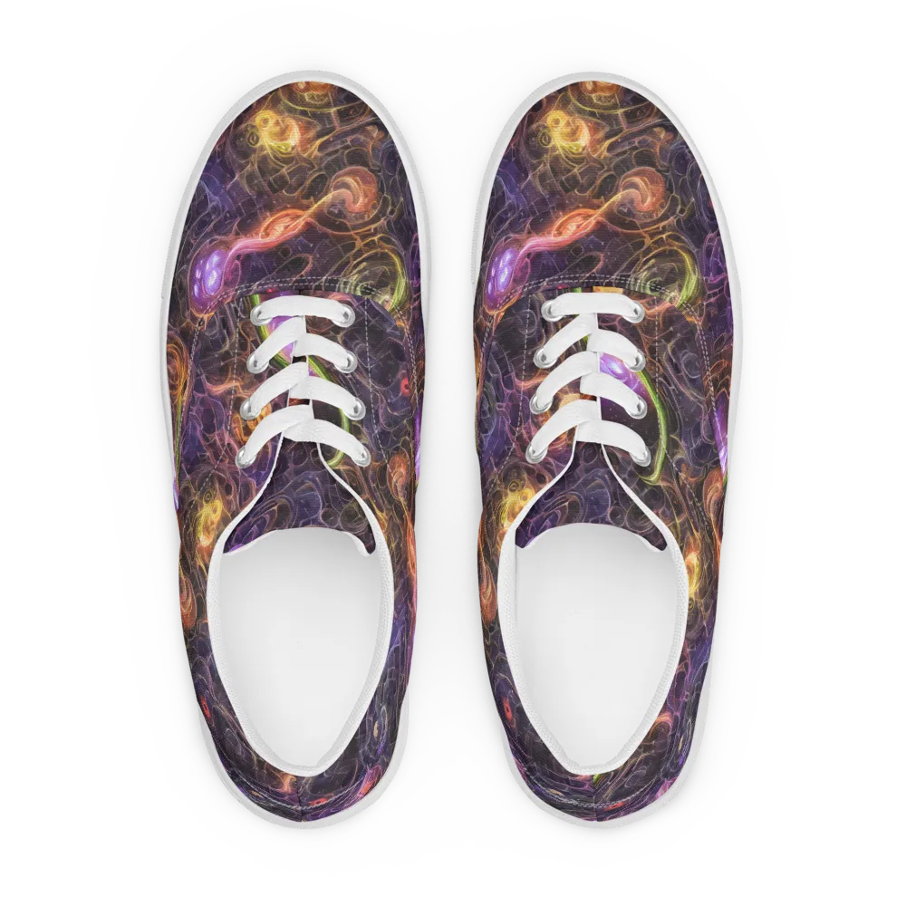 Luminous Gravity on Men's Lace-Up Canvas Shoes — Front