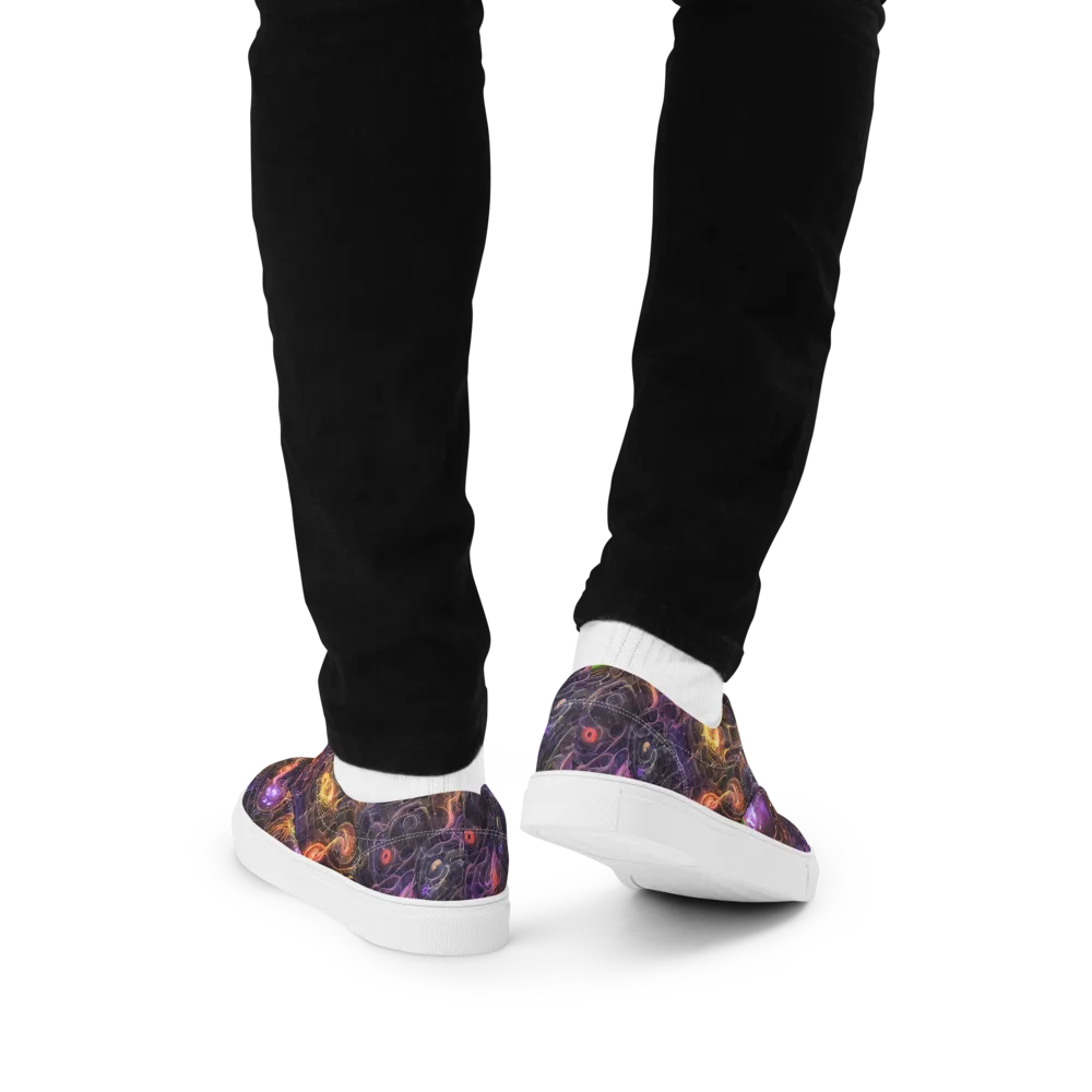Luminous Gravity on Men's Lace-Up Canvas Shoes — Back