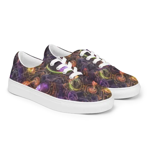 Luminous Gravity on a Men's Lace-Up Canvas Shoes