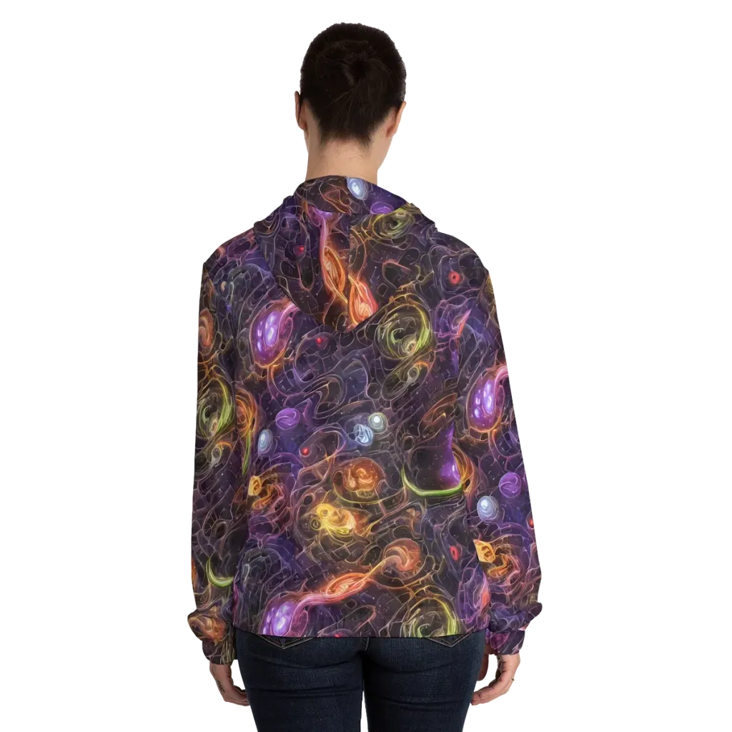 Luminous Gravity on Women's Full-Zip Hoodie — Back On Person