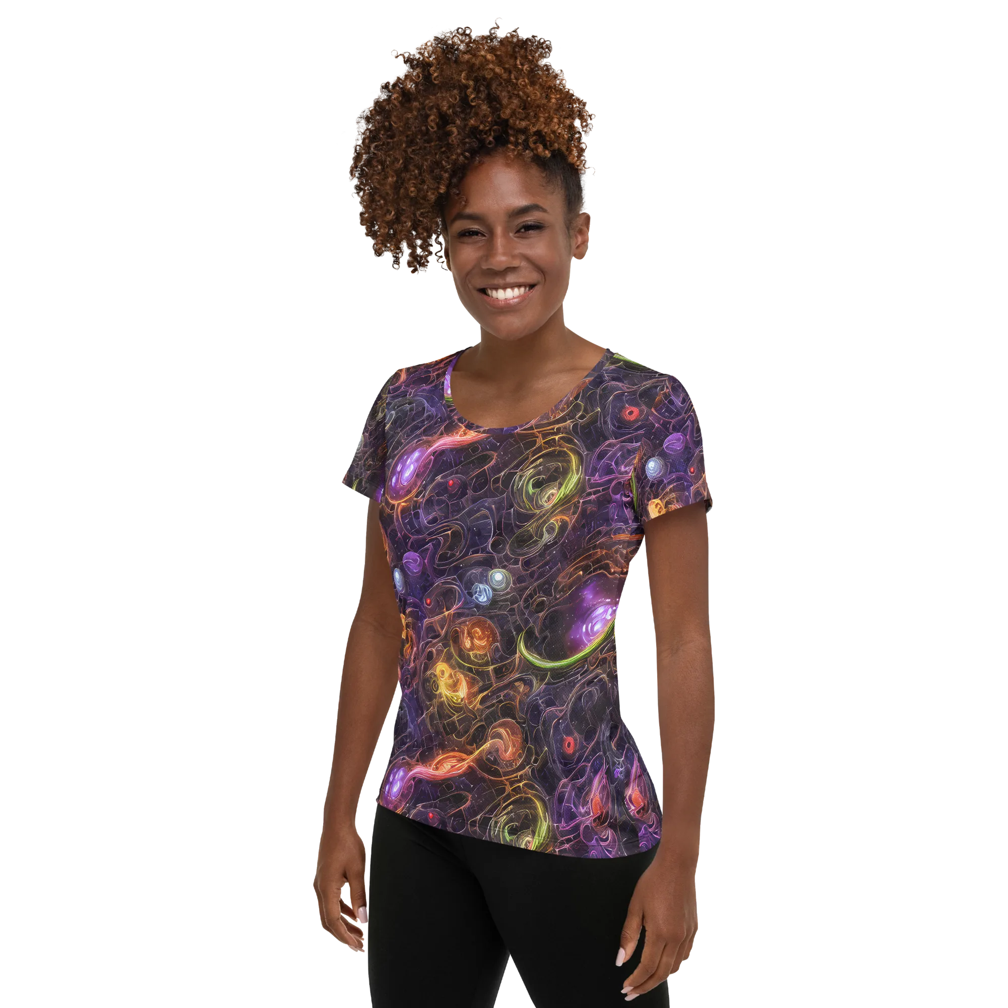 Luminous Gravity on Women's Athletic T-Shirt — Left