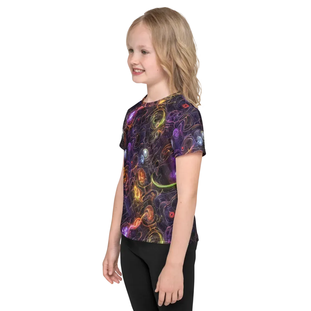 Luminous Gravity on Kids Crew Neck T-Shirt — Left