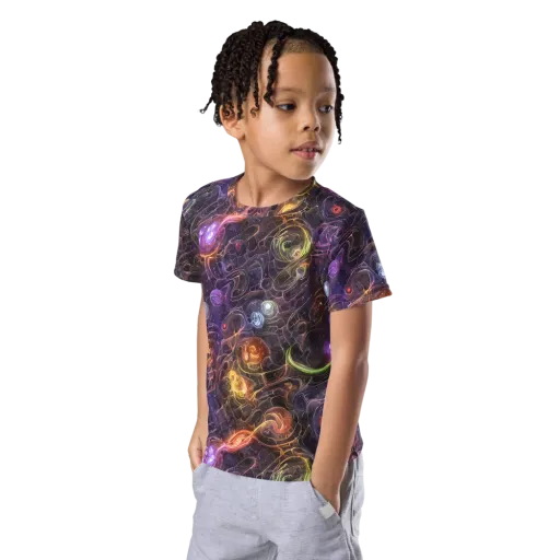 Luminous Gravity on a Kids Crew Neck T-Shirt