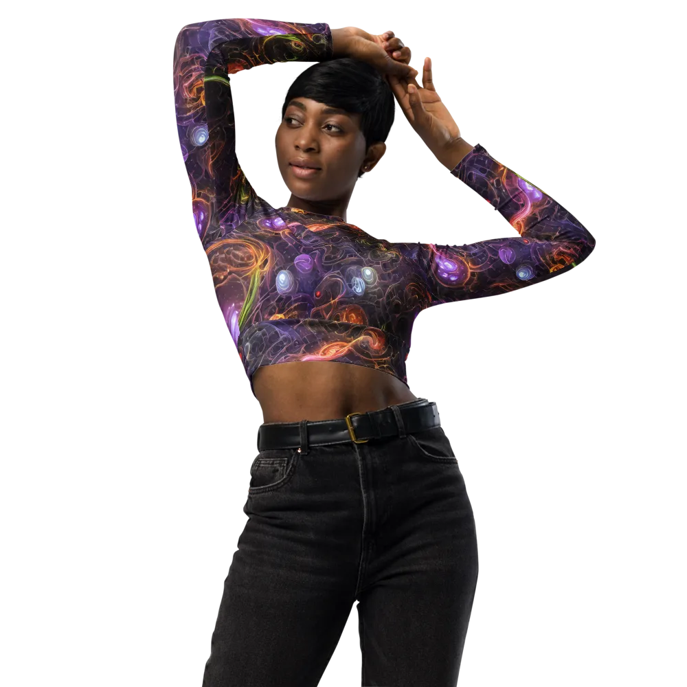 Luminous Gravity on Long Sleeve Crop Top — Front