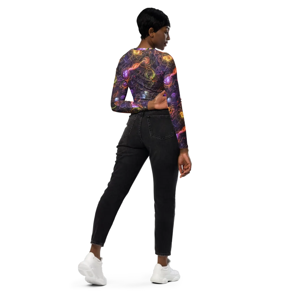 Luminous Gravity on Long Sleeve Crop Top — Right Back