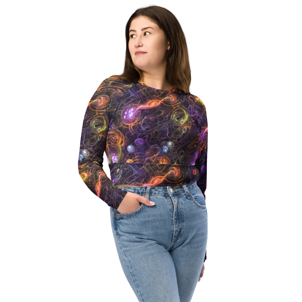 Luminous Gravity on Long Sleeve Crop Top — Front