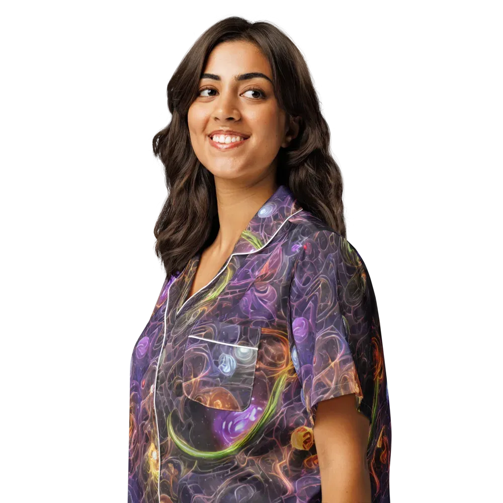 Luminous Gravity on Women's Short Sleeve Pajama Top — Left Front