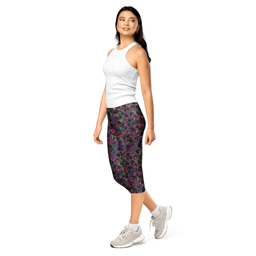 Velvet Wildflowers on a Capri Leggings
