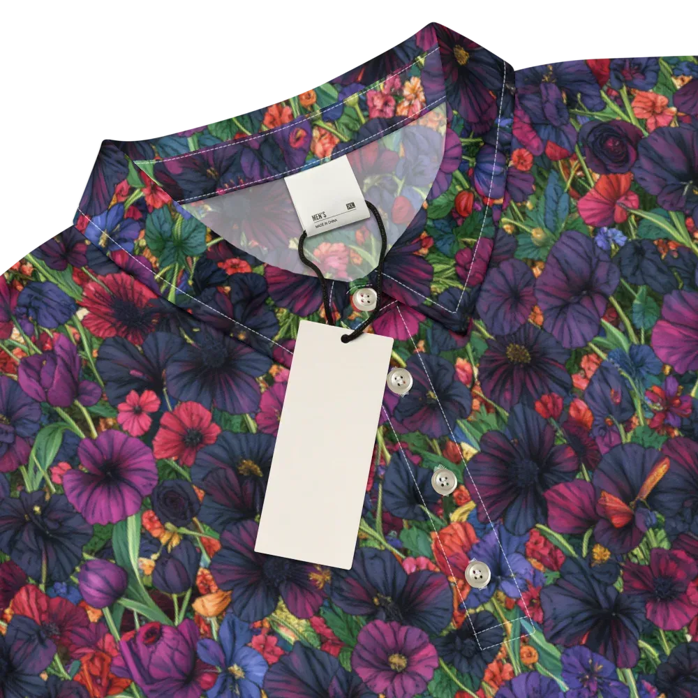 Velvet Wildflowers on Men's Slim Fit Polo Shirt — Product details