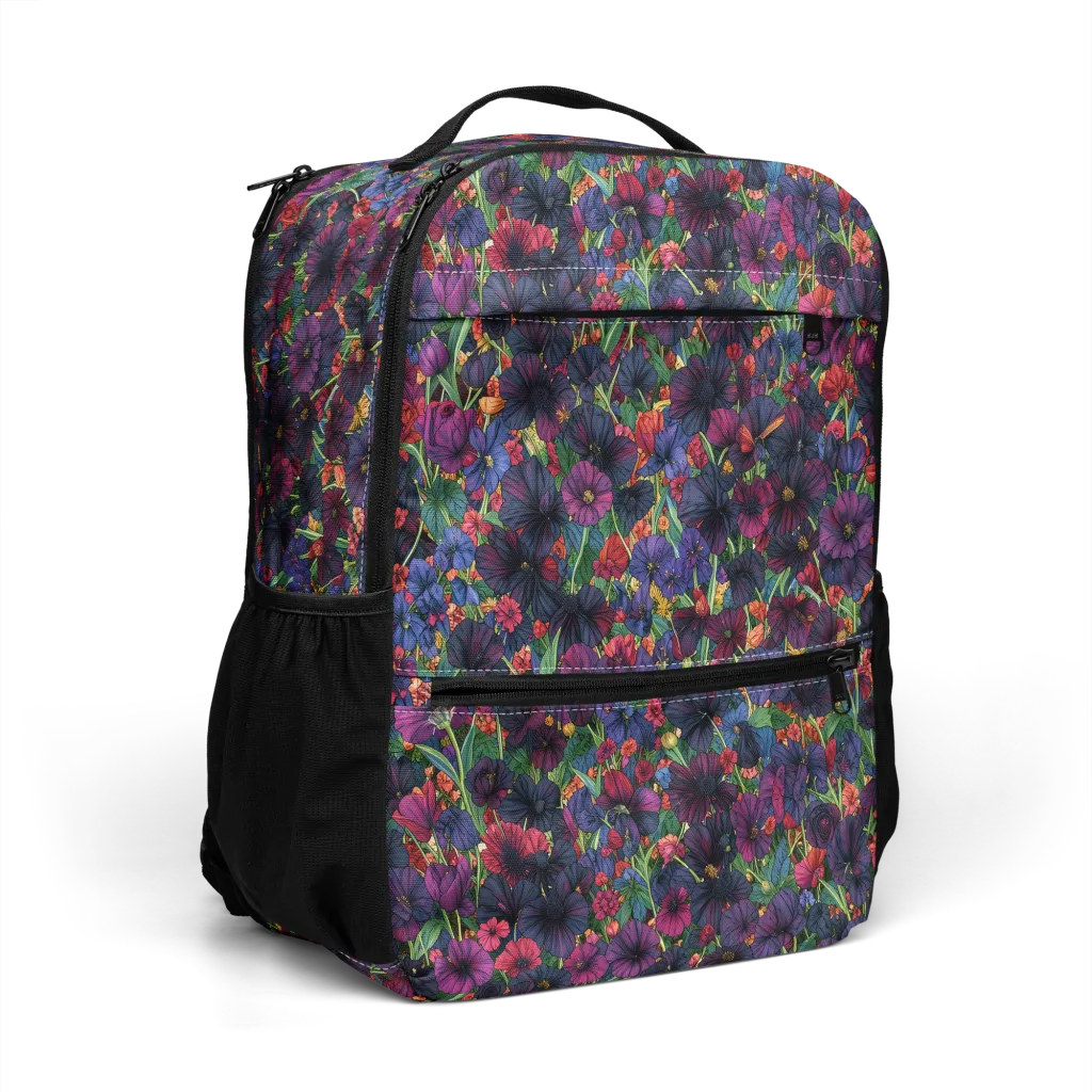 Velvet Wildflowers on Utility Backpack — Right Front
