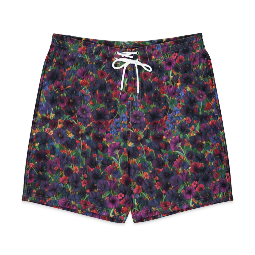 Velvet Wildflowers on Men's Board Shorts — Front