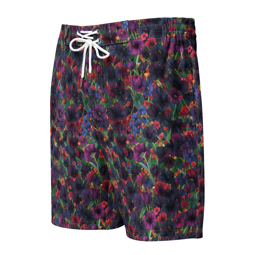 Velvet Wildflowers on Men's Board Shorts — Front