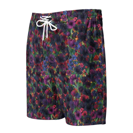 Velvet Wildflowers on a Men's Board Shorts