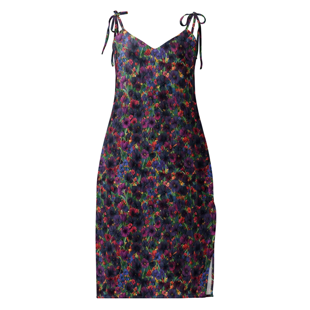 Velvet Wildflowers on Slip Dress — Front