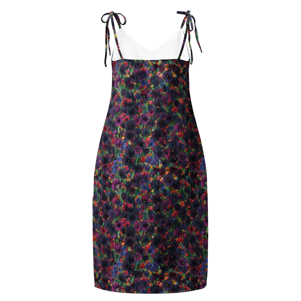 Velvet Wildflowers on Slip Dress — Back