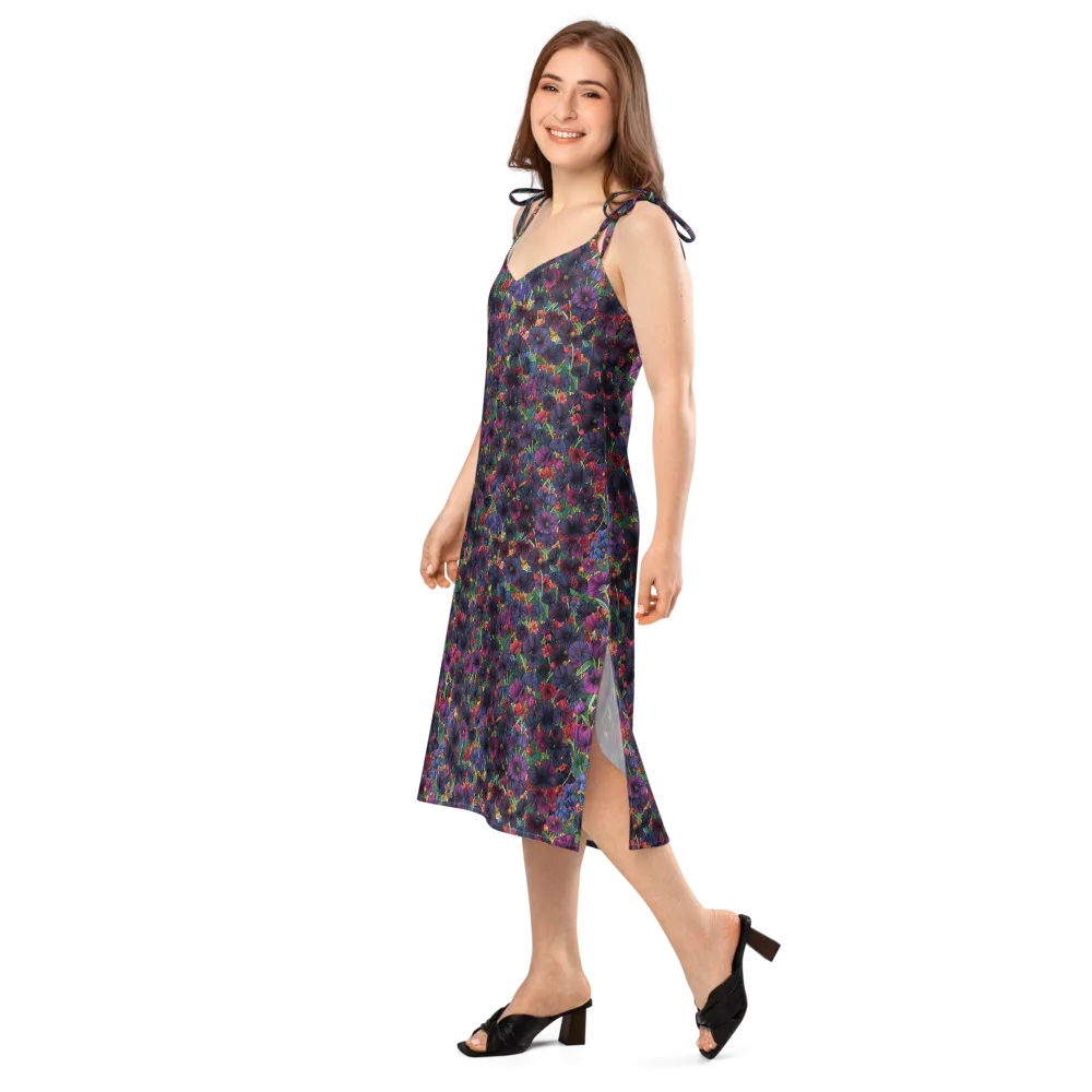 Velvet Wildflowers on Slip Dress — Left Front