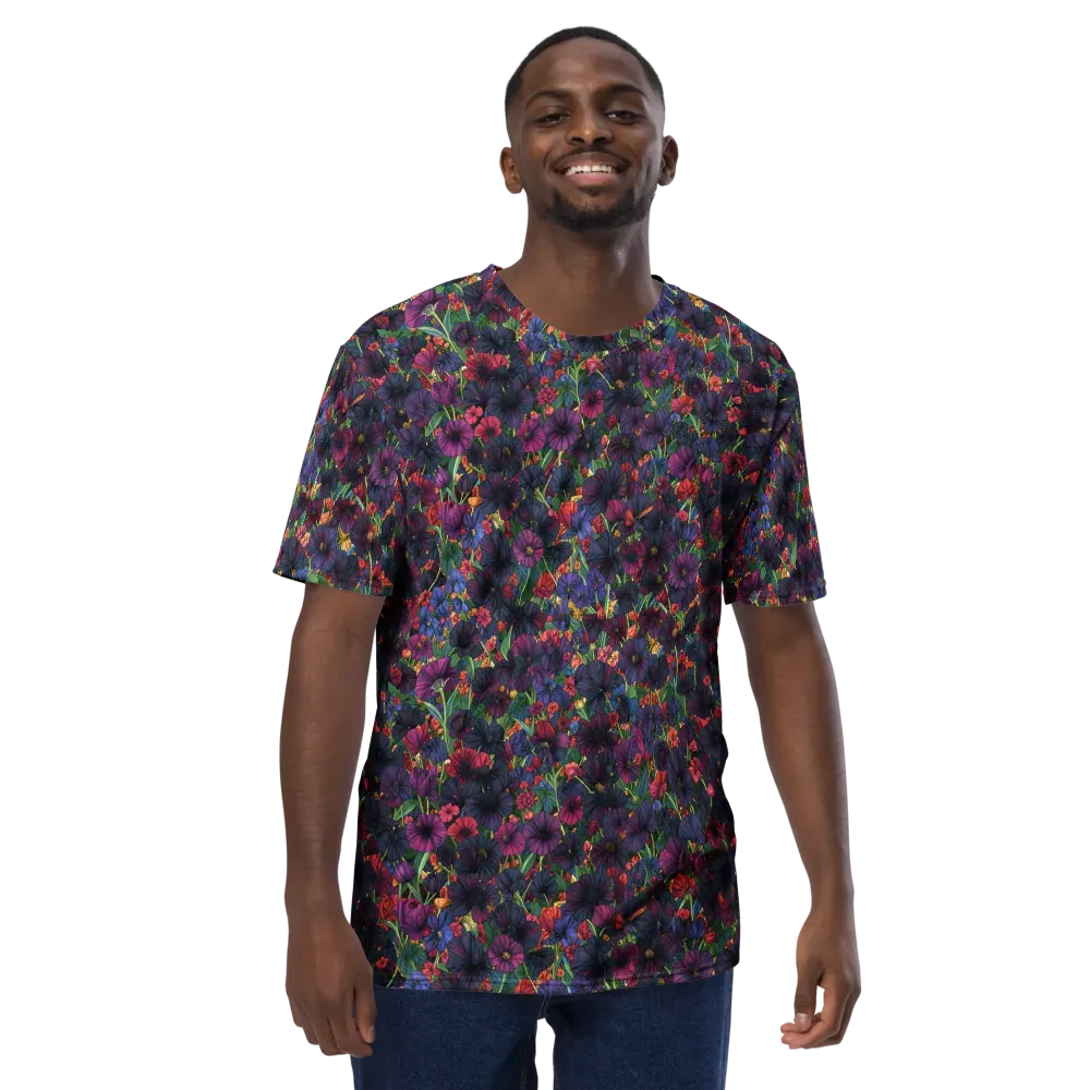 Velvet Wildflowers on Men's Crew Neck T-Shirt — Front