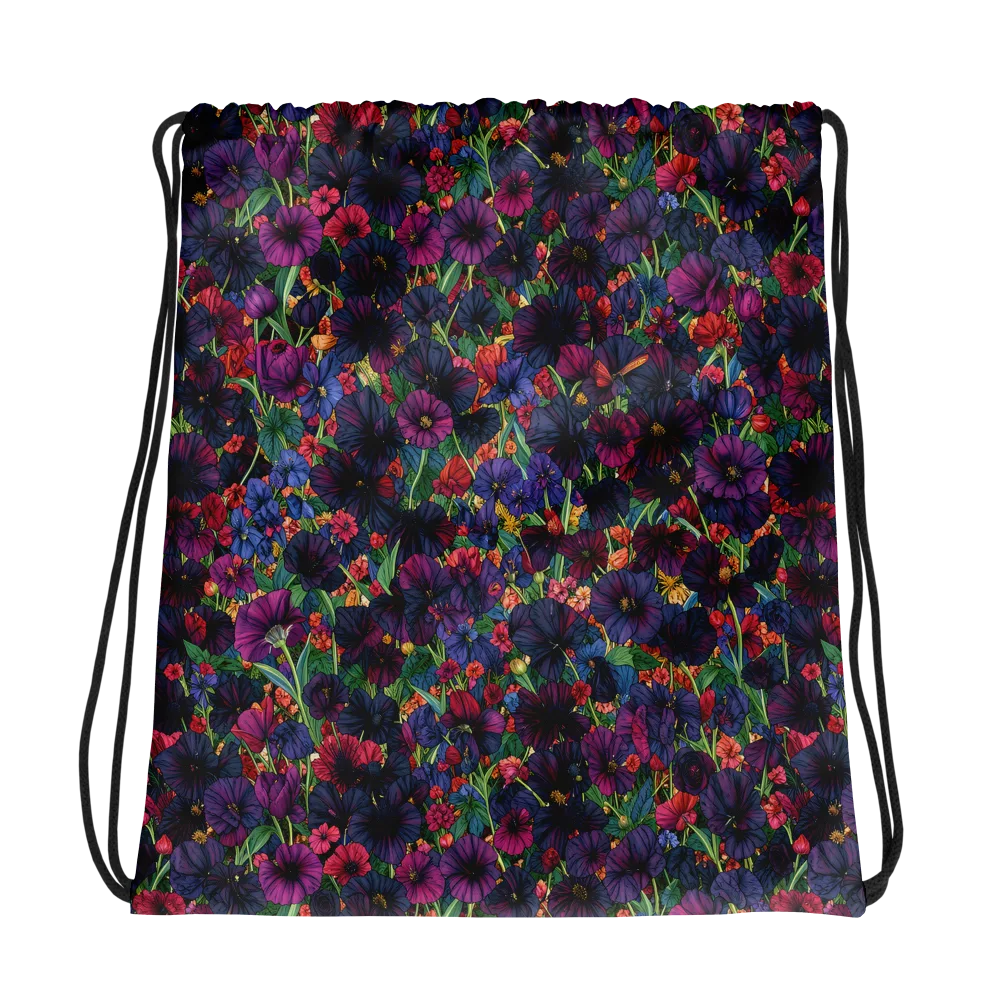 Velvet Wildflowers on Drawstring Bag — Photo