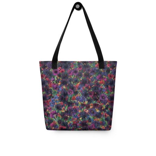 Velvet Wildflowers on a Tote Bag